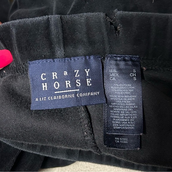 Crazy Horse Black Velour Pants - Picture 2 of 5
